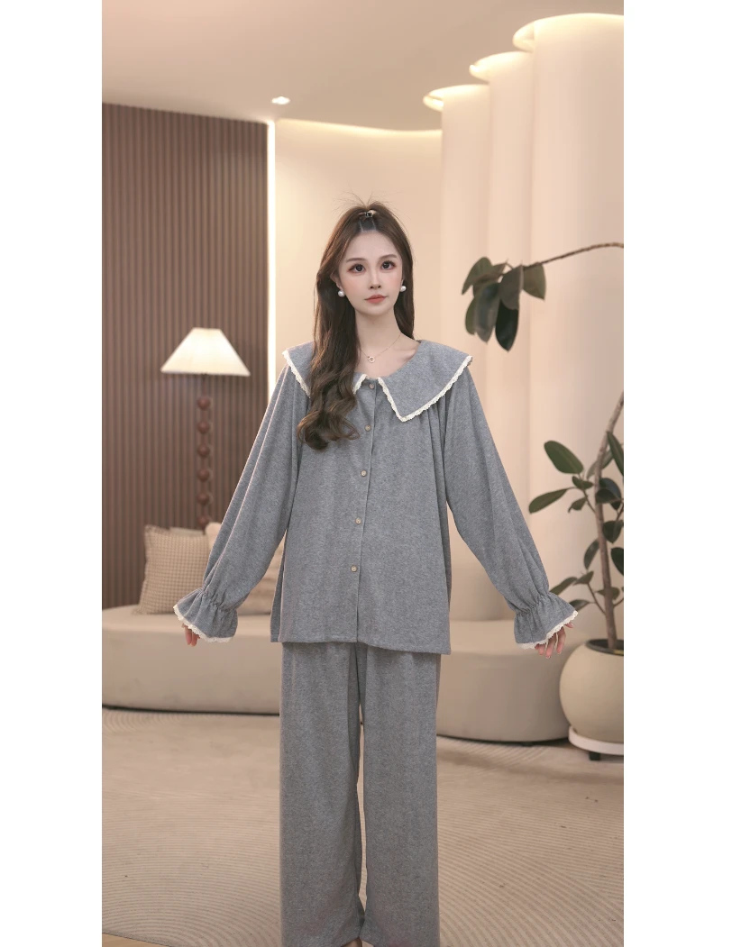 DM【温莎小姐】高定设计款时尚秋冬款家居服套装C