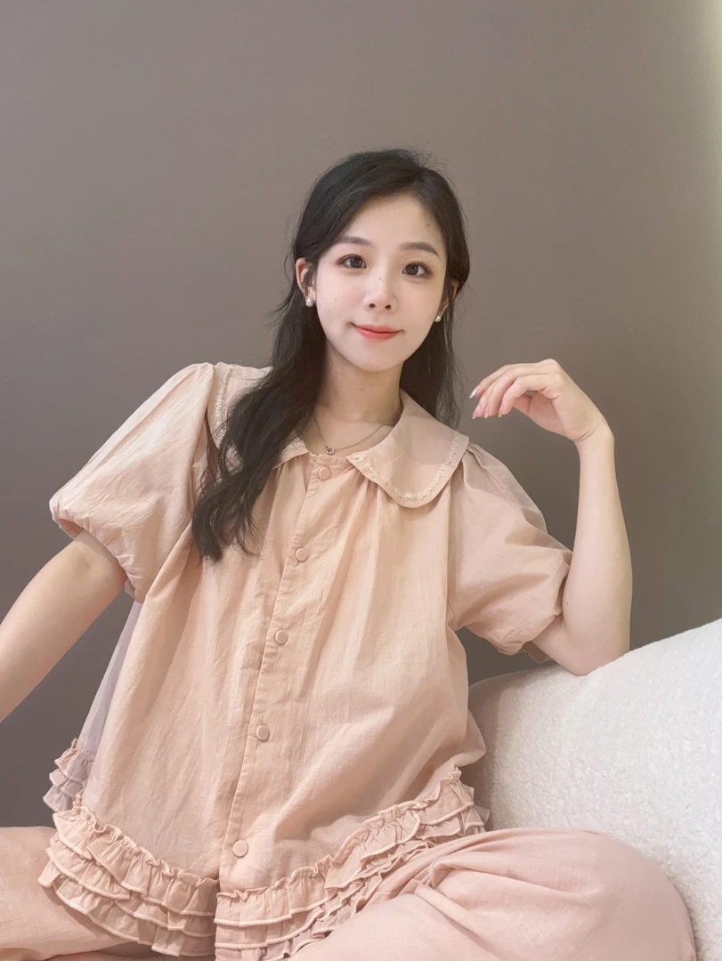 DM定制【花开半夏】高定设计款棉质家居服套装SS