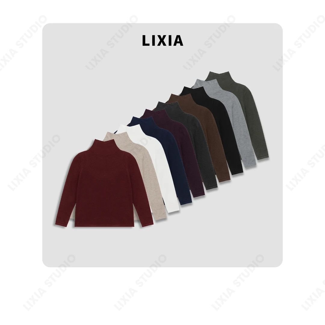 LIXIA【浓郁深情】秋冬保暖ins风纯色绵羊毛高领毛衣-A8103