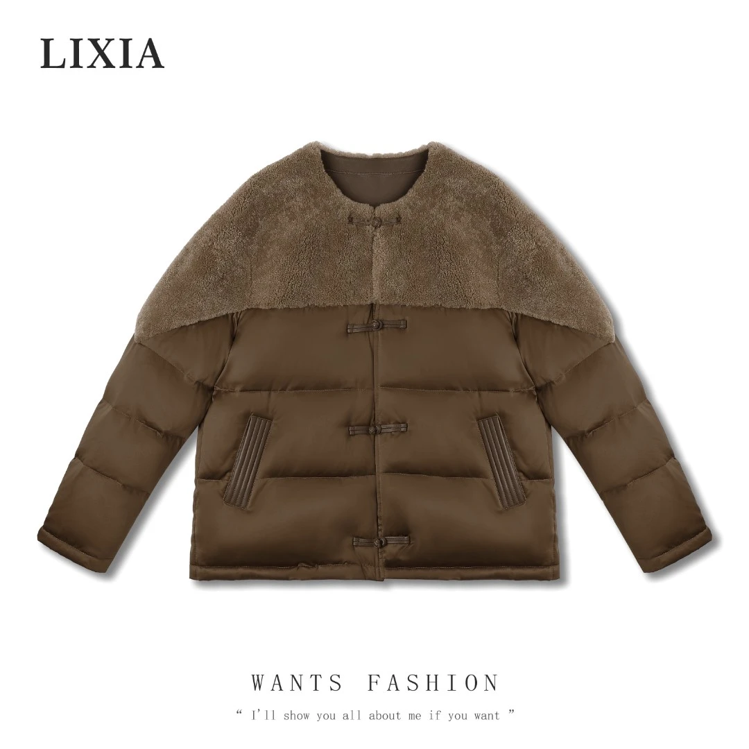 LIXIA. 【高段位】顶奢定制重工南非皮毛一体冬季保暖鹅绒外套-3061