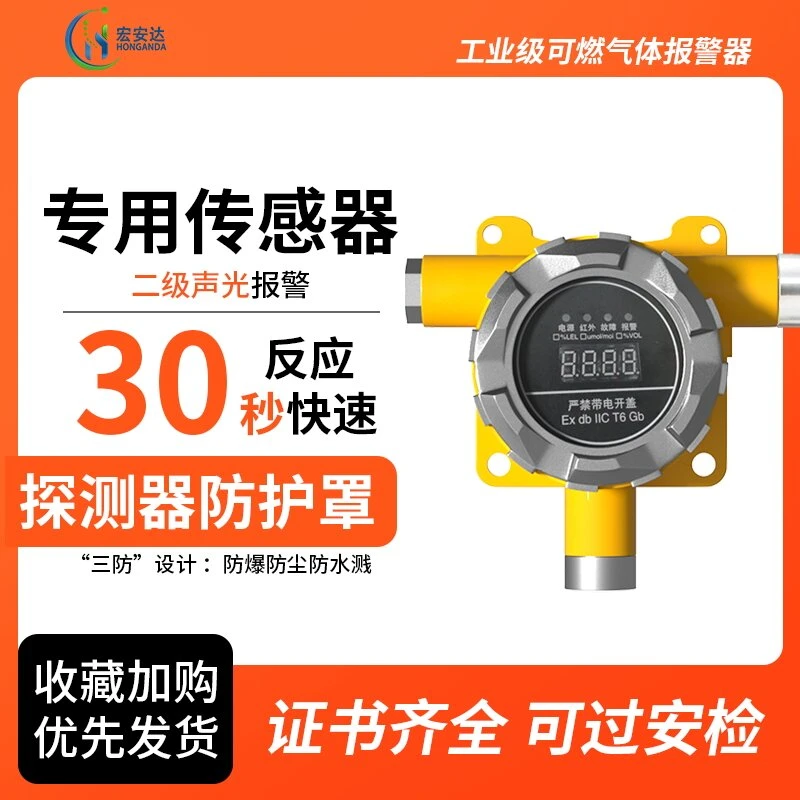 独立式可燃气体报警器氢气油漆甲烷丙烷酒精甲醇气体浓度检测仪