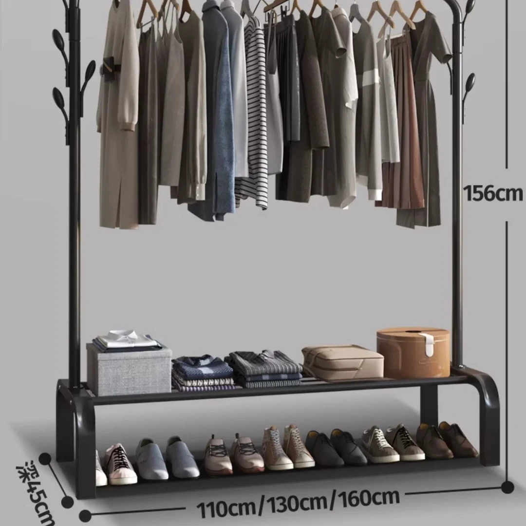 衣帽架立式不锈钢简约家用室内简易置物衣服架挂衣架晾衣架衣架子