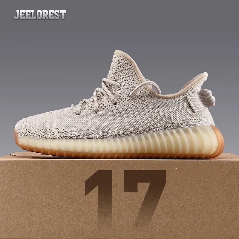 Jeelorest芝麻灰百搭情侣潮鞋网面潮流跑步飞织鞋休闲运动鞋男鞋