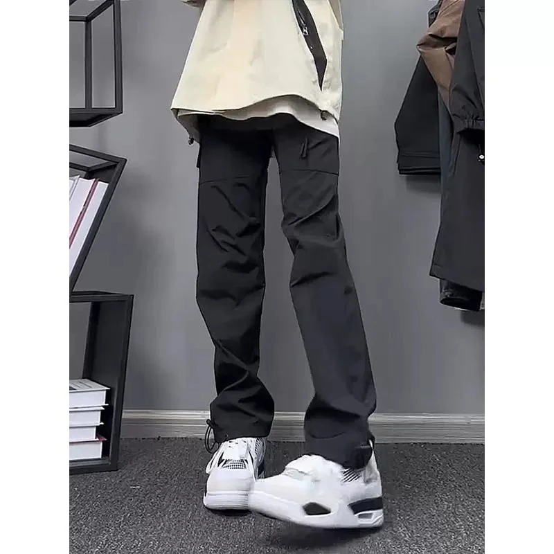 三防暴雨级加绒冲锋裤男款冬季美式机能风裤子修身显瘦直筒工装裤
