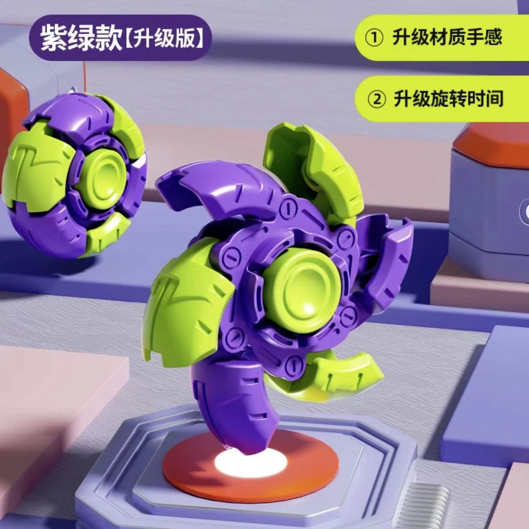 包邮指尖陀螺萝卜紫色旋转变形创意炫酷解压玩具随身把玩持久摸鱼