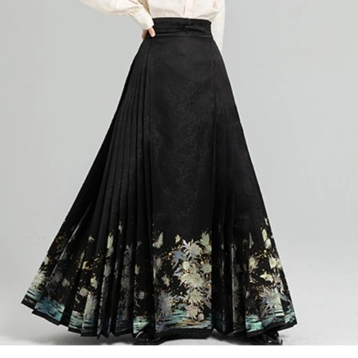 随时旗舰店 昙花月下马面裙＋春涧衬衫套装中国风