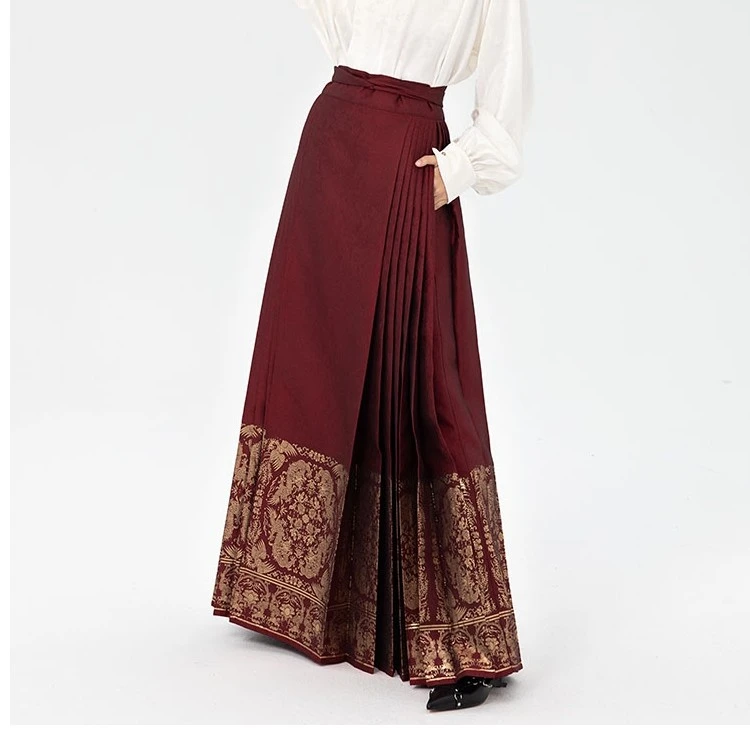 随时anytime停云原创明制七对褶马面裙国风改良汉服婚服敬酒服女