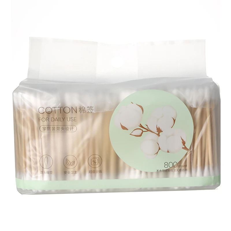 名创优品800支棉签棒MINISO便携装双头圆头掏耳朵化妆清洁棉花签
