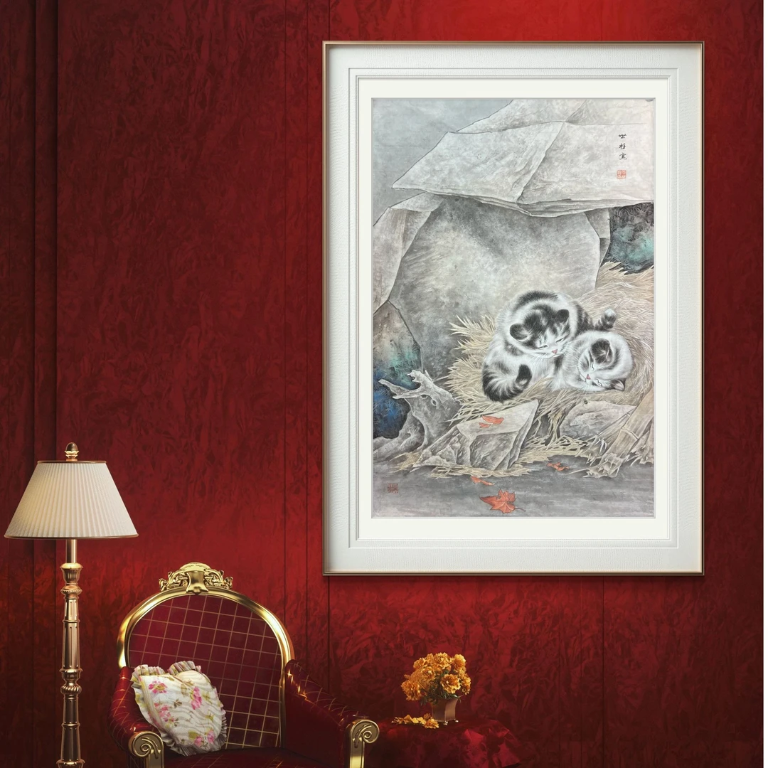 【猫】画家王世柱-工笔-国画书画字画动物猫