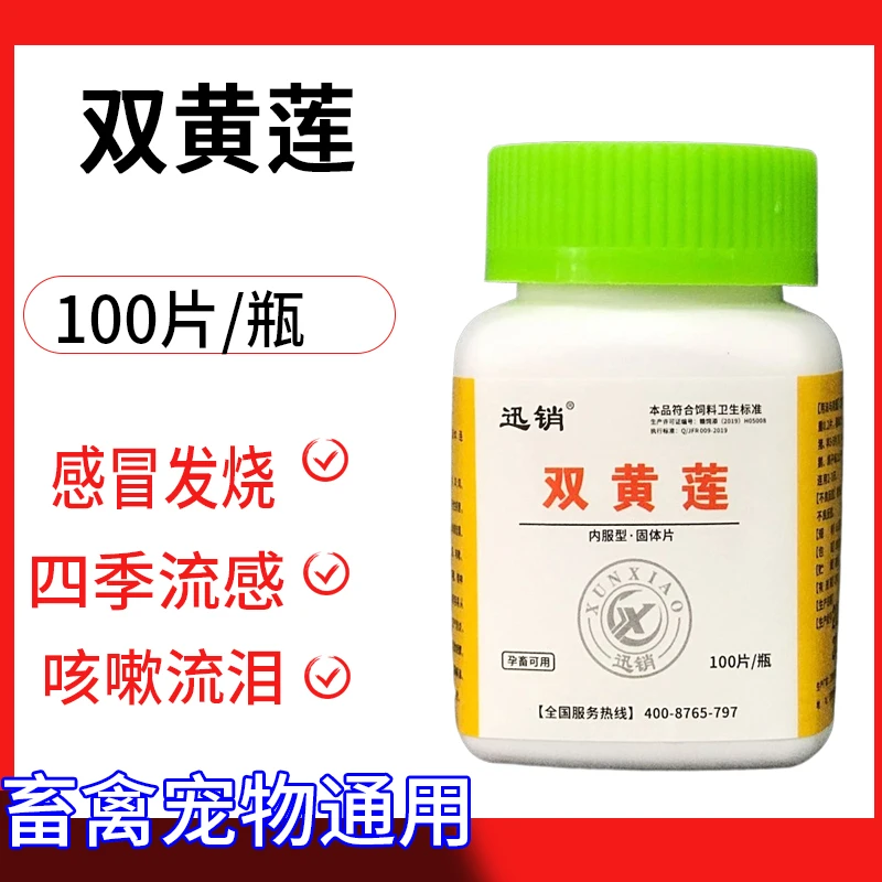 狗狗双黄莲片兽用狗狗感冒咳嗽流鼻涕打喷嚏猪牛羊鸡鸭鹅咳嗽清热