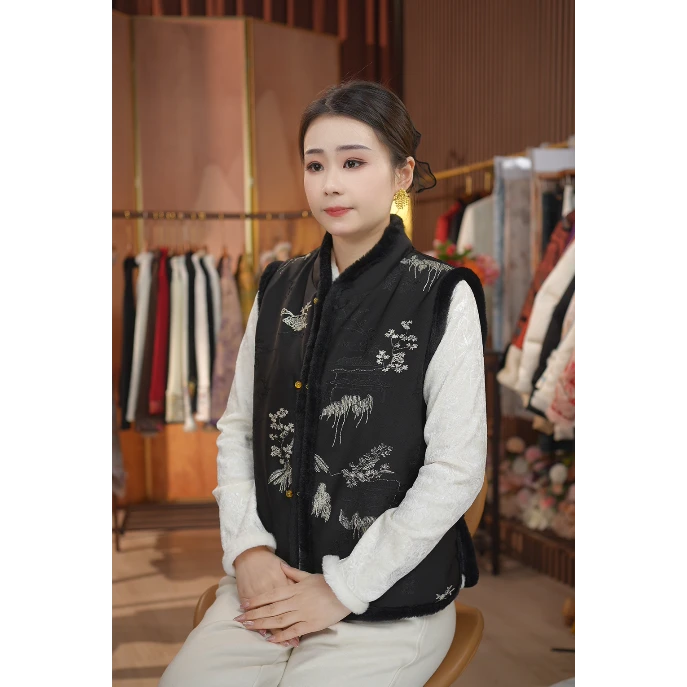 《知山言 -棉马甲》新中式织花国风休闲百搭高定双面穿加厚马甲