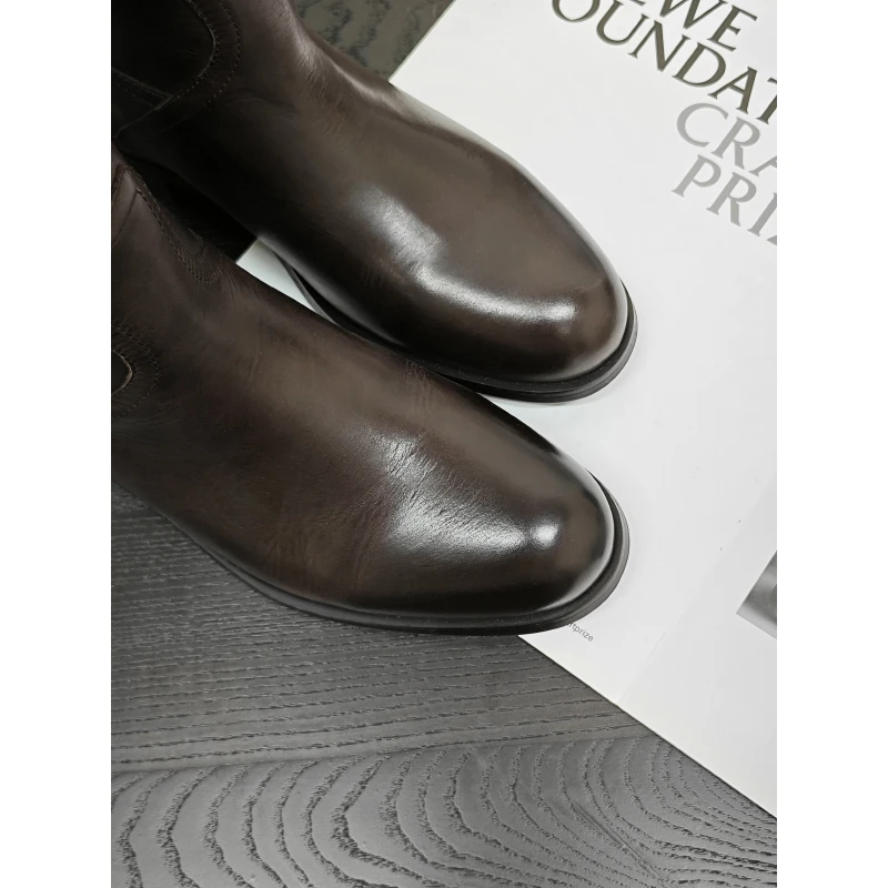 Z6-BAYBERYL老贝H扣红咖色百搭通勤骑士高筒靴DD4J2803-11/10