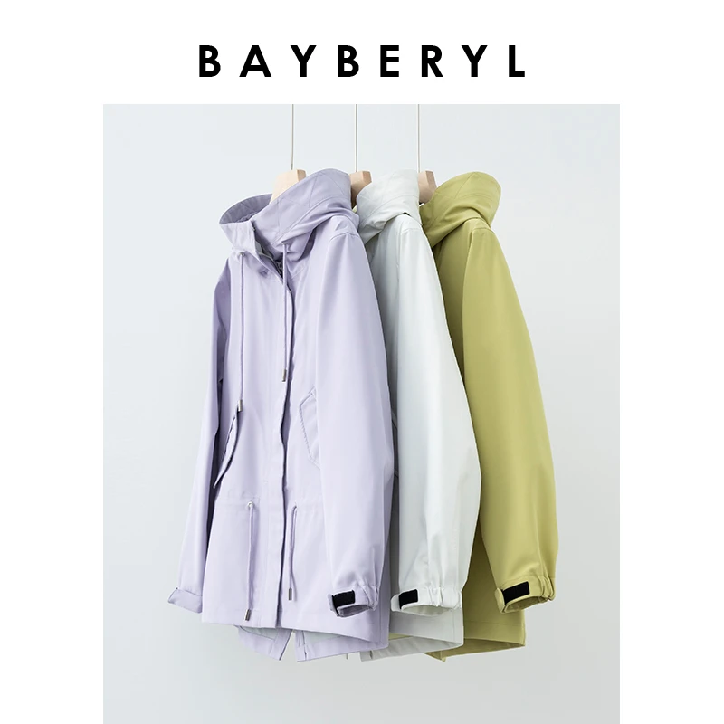 BAYBERYL老贝活力抽绳连帽户外休闲冲锋衣24春外套MF4B0222-2/20