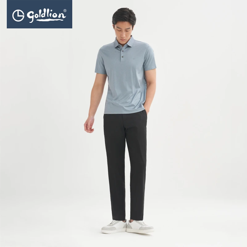 Goldlion/金利来【莱赛尔免烫】春夏款凉感休闲裤商务直筒长裤