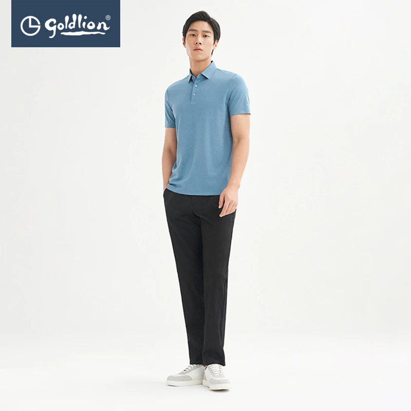 Goldlion/金利来【舒适透气】夏季款男士T恤棉混纺翻领短袖POLO衫