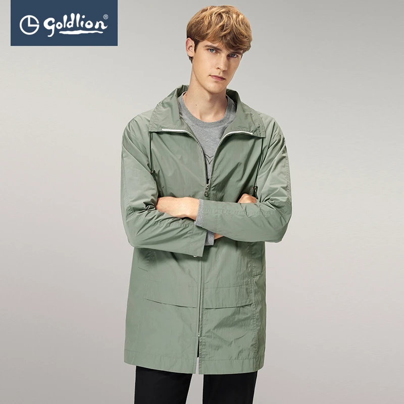 Goldlion/金利来【轻便挺阔】春秋男士时尚休闲防风中长款风衣