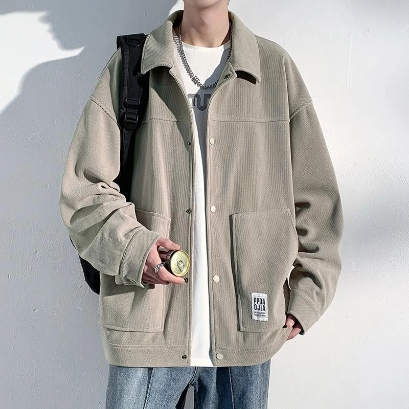 工装外套男秋冬款2024新款加厚款美式休闲复古男士棒球服男装