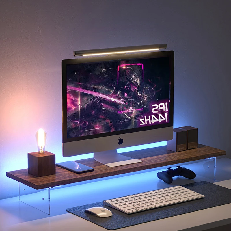 亚克力悬浮增高架办公桌面台式电脑屏幕垫高显示器抬高收纳置物架