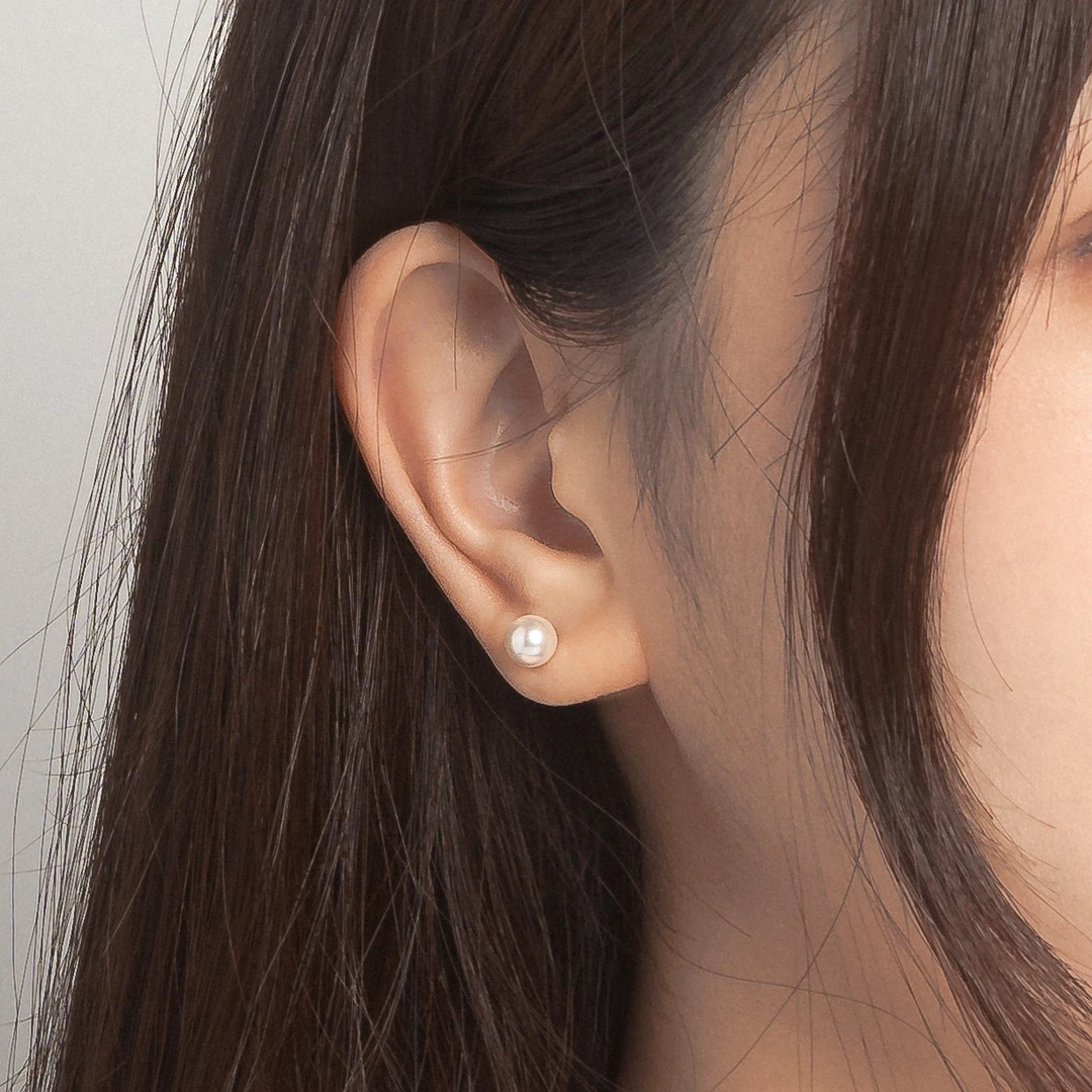 925银仿珍珠耳饰 YH0062 6mm施华洛珍珠耳钉 简约百搭气质法式