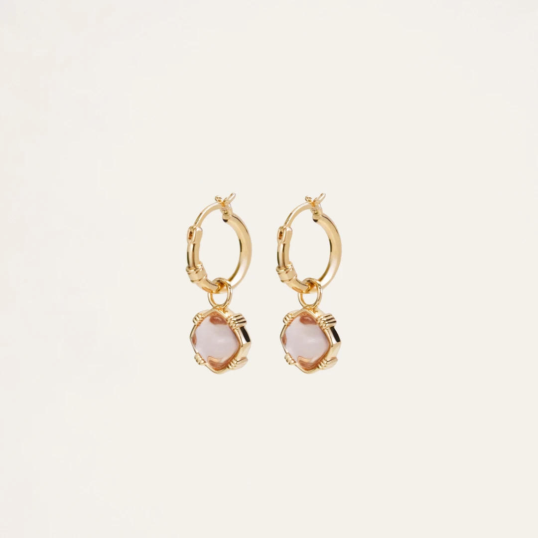 铜合金琉璃耳饰 氵青仓 NO退NO换 TH0078 焦糖布丁耳环