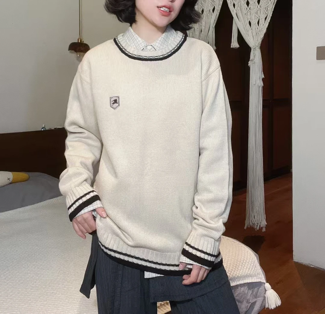 95新 BURBERRY/博柏利 送中检/博柏利米白色毛衣