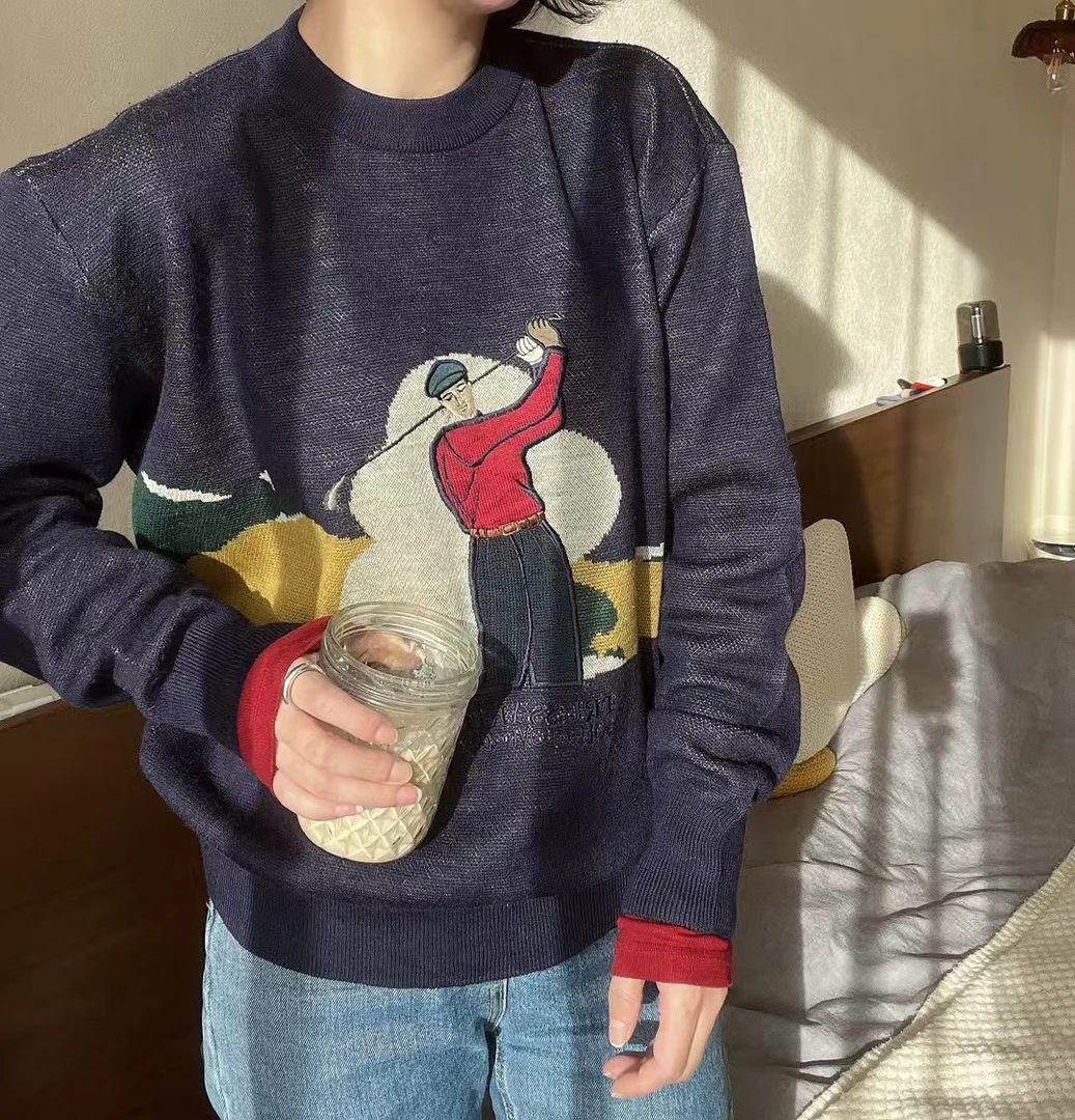 95新  楚萨蒂/深蓝色高尔夫毛衣