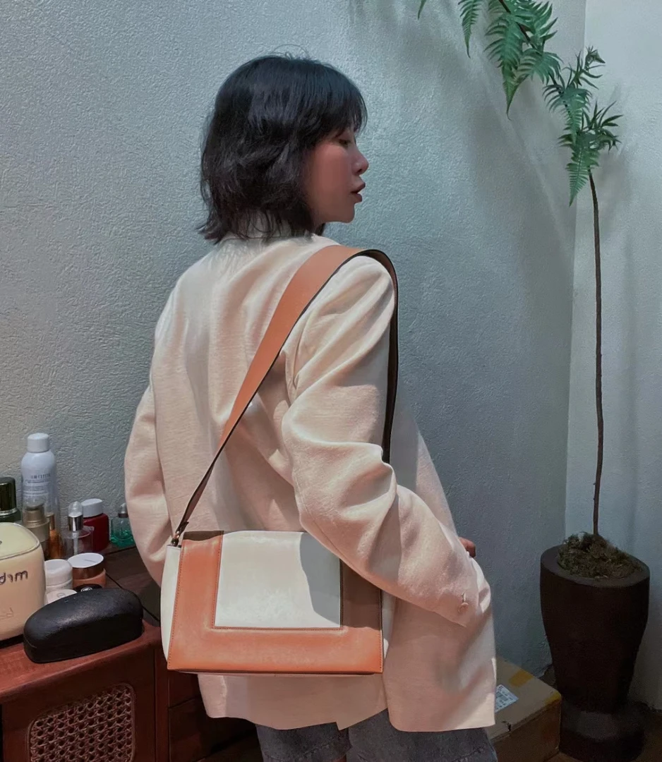 95新 Celine/思琳 送中检/思琳拼色单肩包