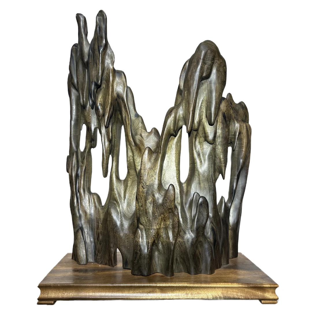 高96cm乌木金丝楠（正宗小叶桢楠）无漆无色，整料不拼接修补，绿料