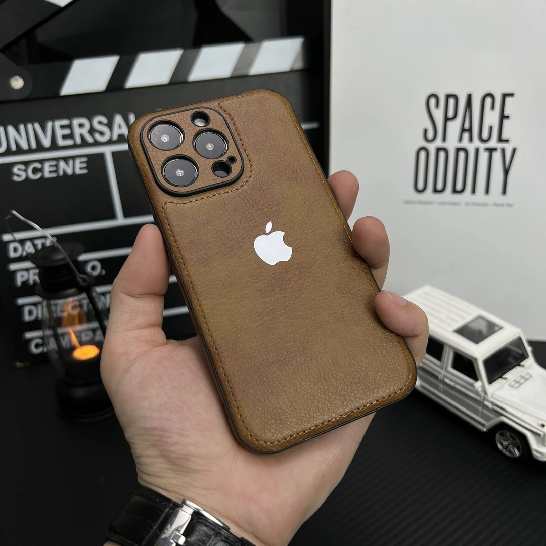 真皮皮革iPhone15Promax手机壳防摔壳适用于苹果17/16/14商务高级