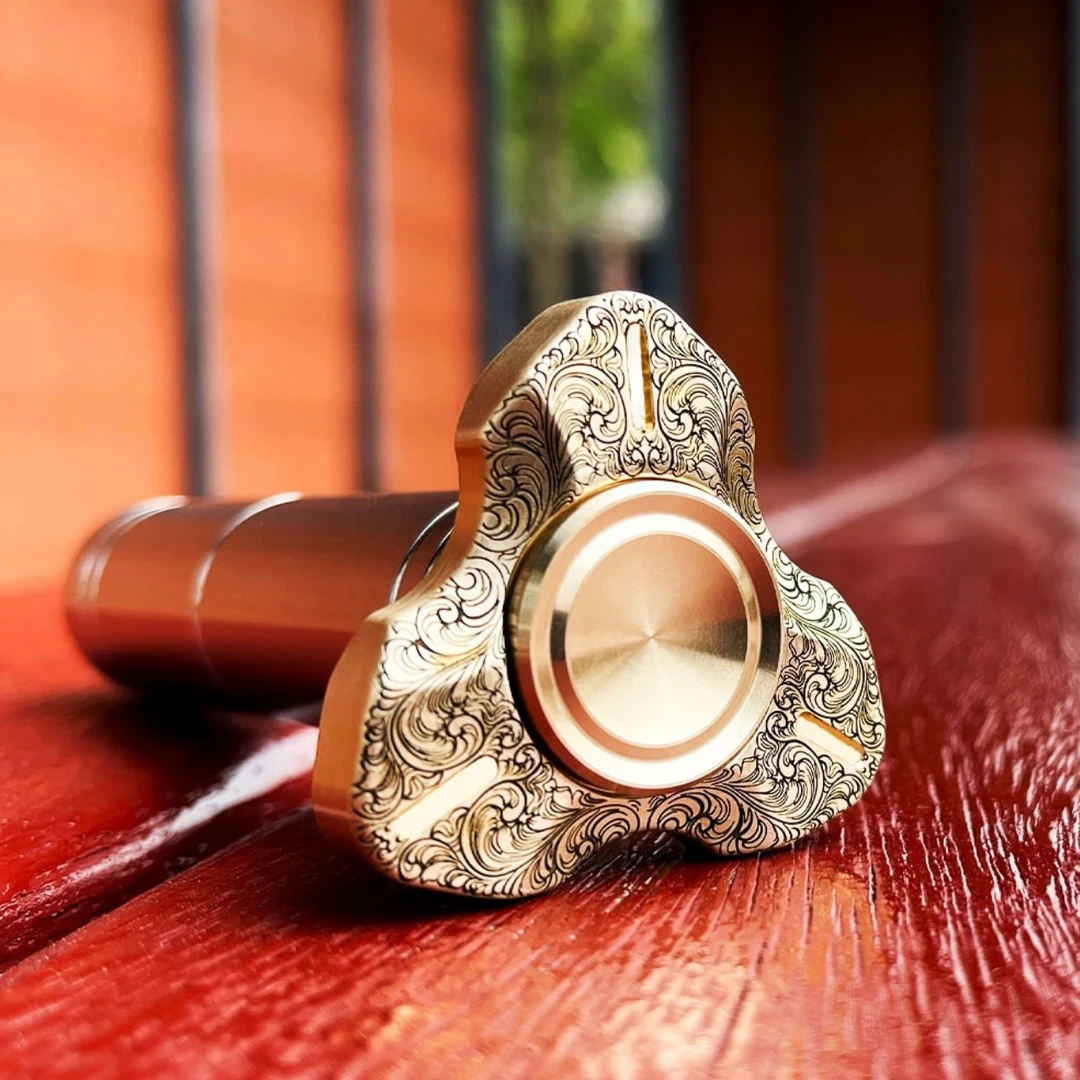 灵狐二代指尖陀螺不锈钢黄铜稳定经典解压玩具减压神器edc