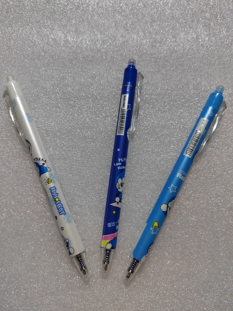 学生卡通按动0.5可擦中性笔蓝色