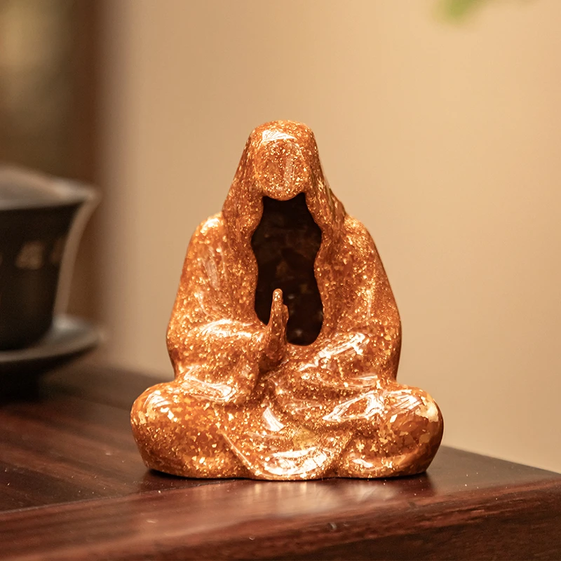 【非遗】手工打造生斑无相香炉家用中式文房禅意盘香炉失蜡精工铸造