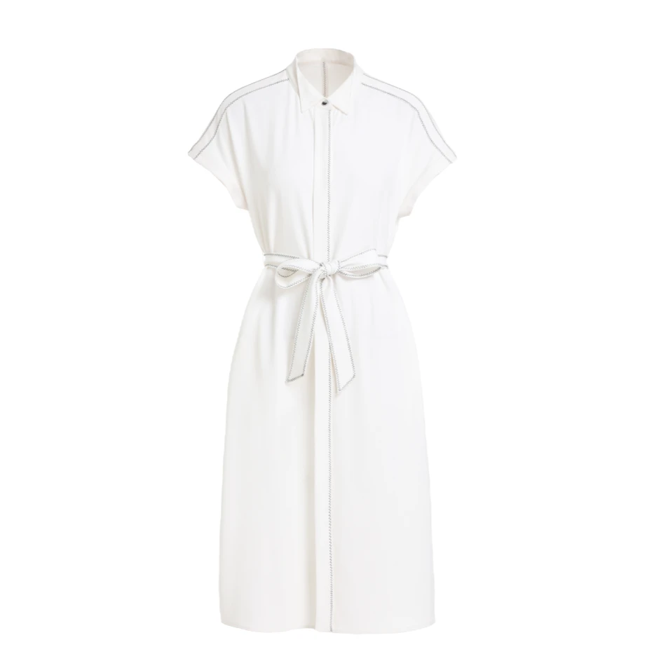 L·W/画而诗春夏款优雅气质女士收腰进口纱线连衣裙LBA65118