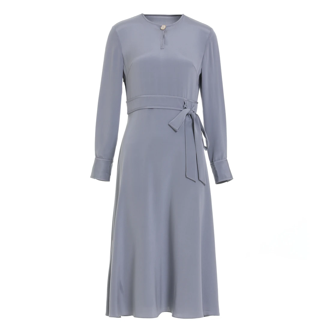 新款显瘦气质长款时尚休闲收腰女装连衣裙