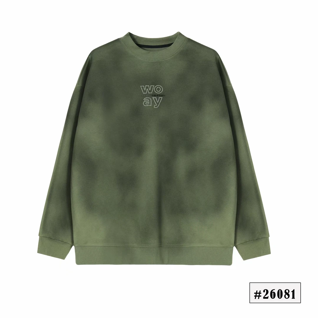 绿【小香风珍珠字母卫衣】2024晕染秋冬时尚高级情侣款圆领26081