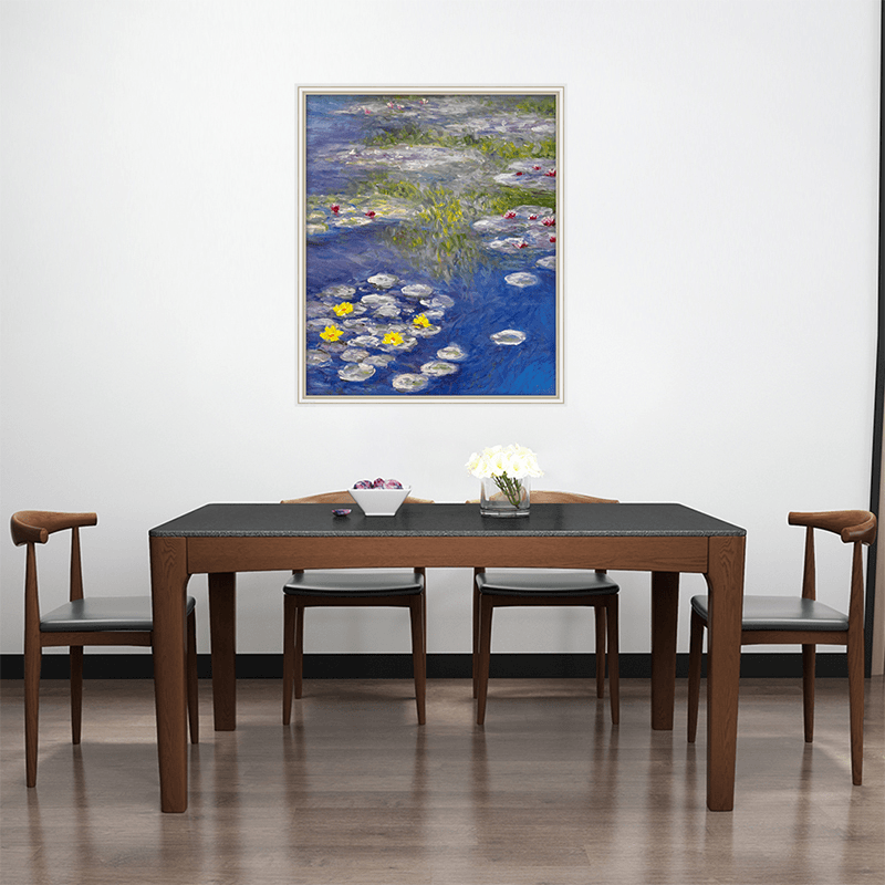 画影社餐厅卧室手绘睡莲艺术油画50*60