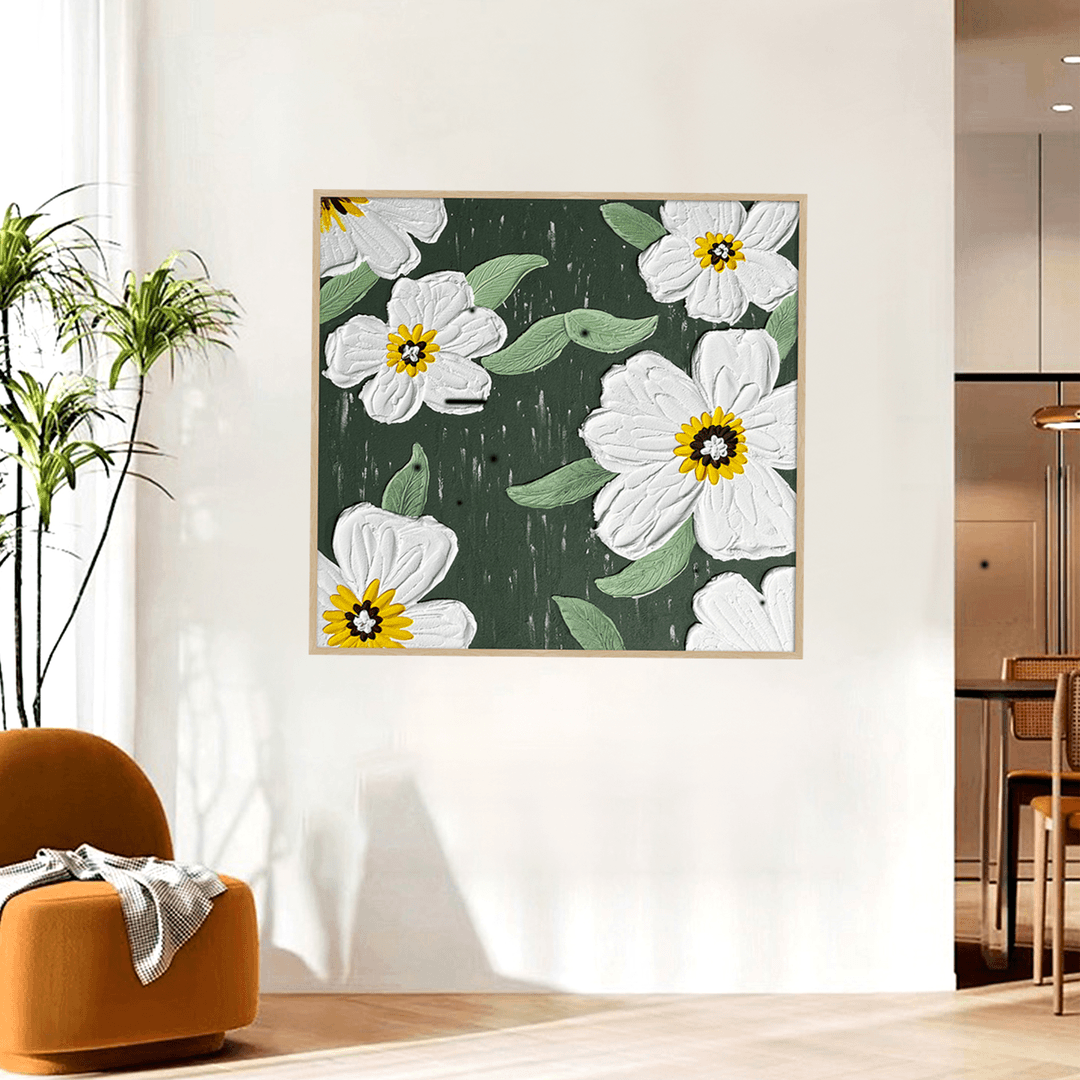 山茶花现代简约客厅装饰画轻奢壁画沙发背景墙画花瓶画艺术装饰画