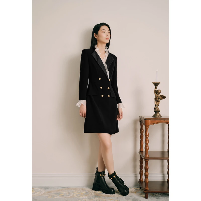 奥丽嘉朵2023秋季金标气质时尚修身女士显瘦收腰连衣裙1C33305220