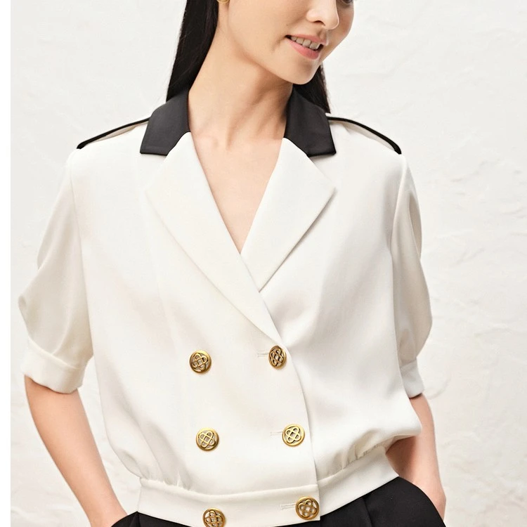 奥丽嘉朵2022夏季金标女装时尚休闲通勤时尚显瘦外套1C32210050
