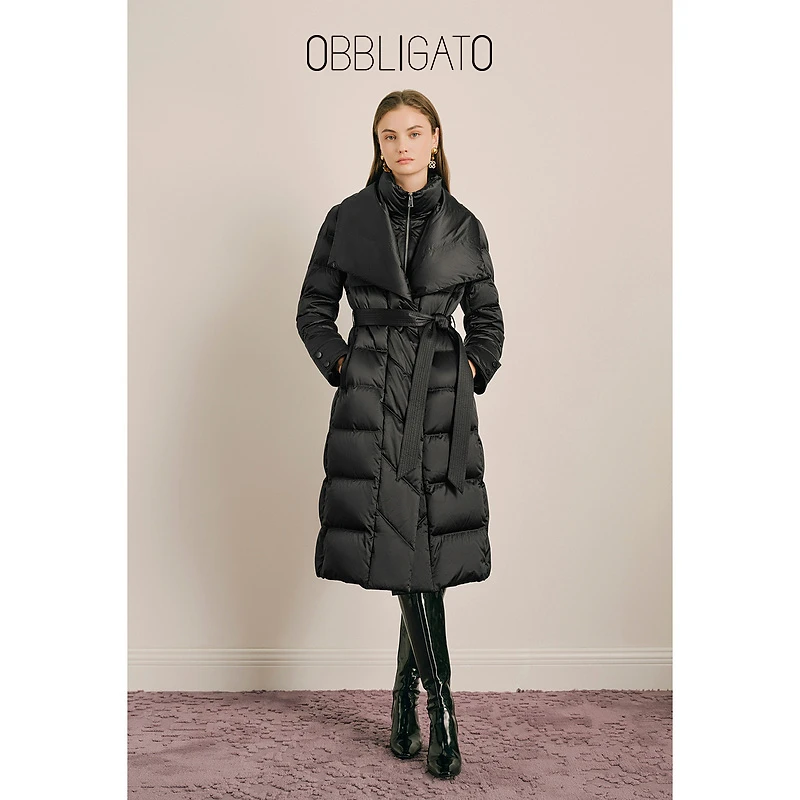 OBBLIGATO奥丽嘉朵2024冬季双领拉链鹅绒羽绒服1C34508520