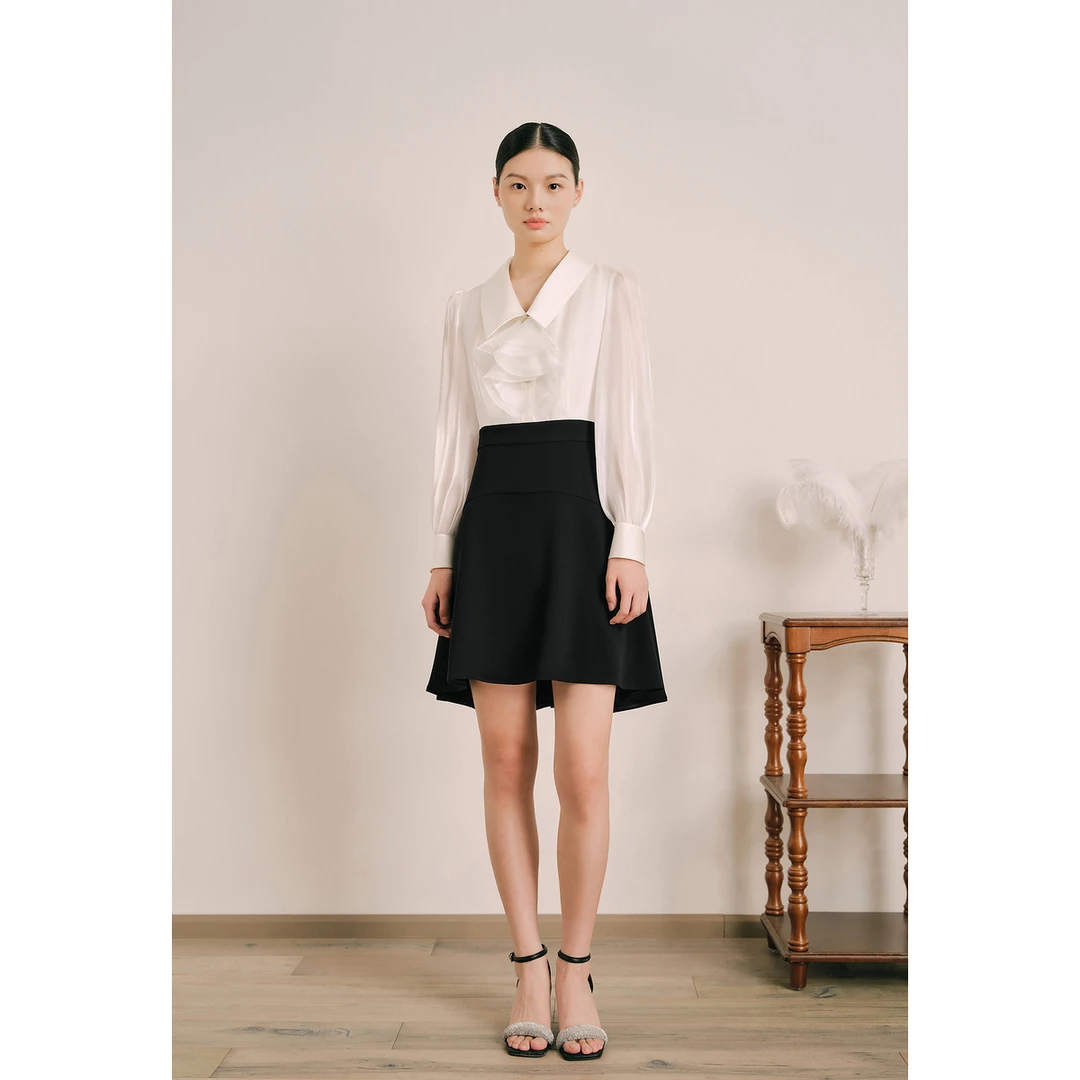 OBBLIGATO奥丽嘉朵2024春莱流光纱拼接连衣裙1C64105430