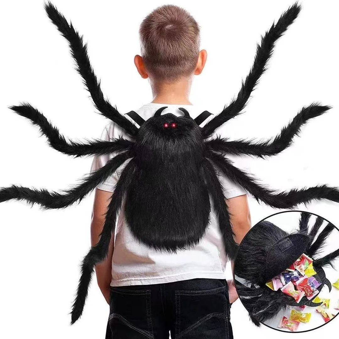 文以万圣节蜘蛛背包口袋蜘蛛翅膀化妆舞会道具糖果蜘蛛背包大蜘蛛