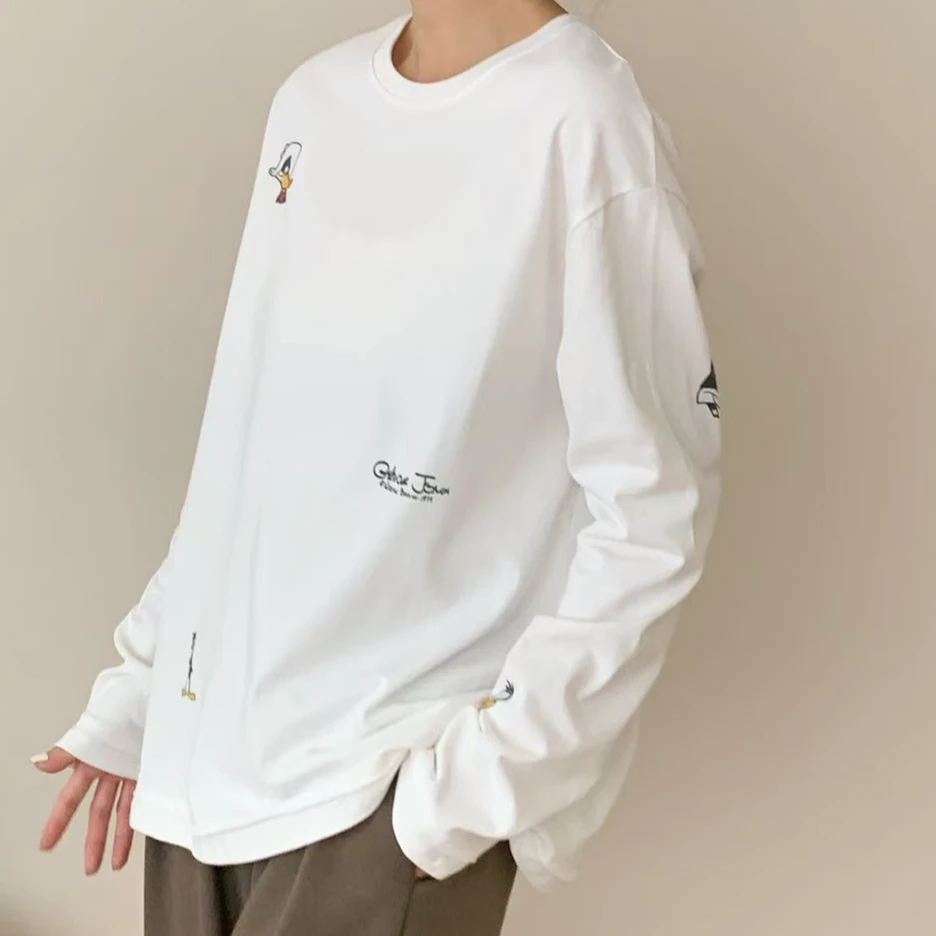 【小可爱专属】时尚圆领卡通印花棉质长袖打底衫 J-11582