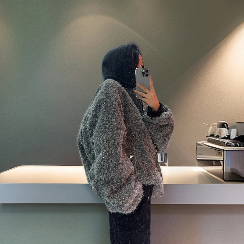 满天星 冬季新款 长毛呢宽松连帽棉服 潮流设计感高级男装外套