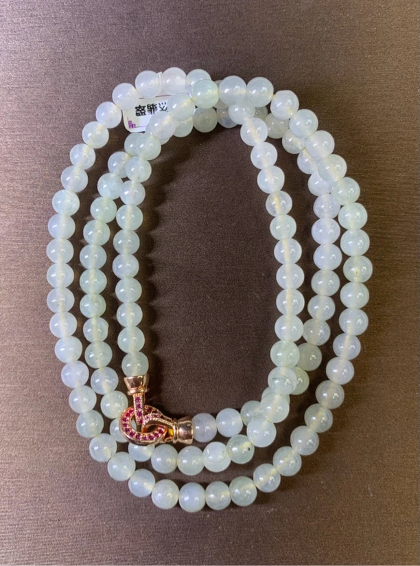 珠串项链 天然翡翠A货