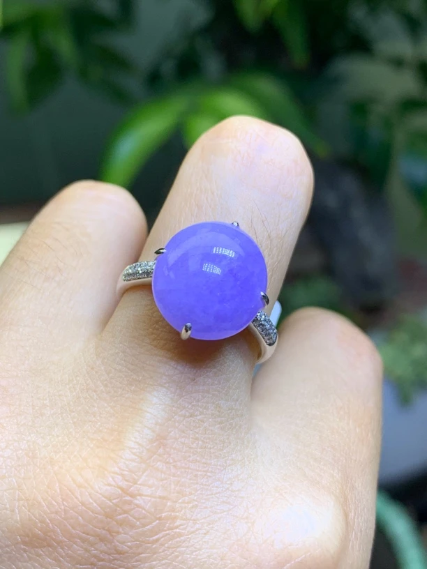 满紫罗兰戒指 天然翡翠A货 14.8*13*4.3mmXX10.29