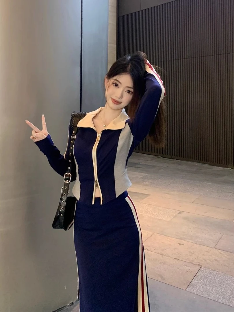 清仓3700套裙时尚秋款两件套气质长袖套裙休闲运动套装女