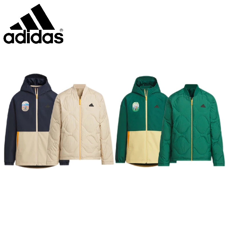 阿迪达斯冬款二合一羽绒服防泼加厚保暖运动连帽夹克JJ5020JJ5019
