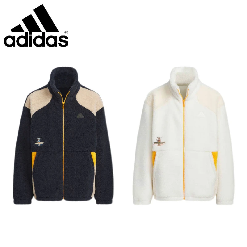 阿迪达斯童装24冬款摇粒绒运动休闲夹克保暖大童外套JC9358JC9359