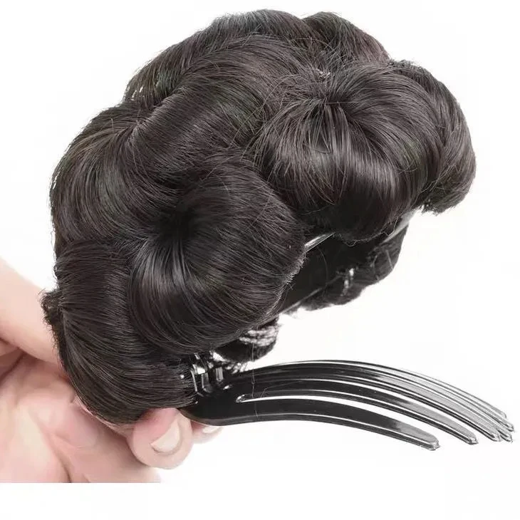 假发造型发包九朵花发包花苞头抓夹假发圈女生盘发新娘气质丸子头